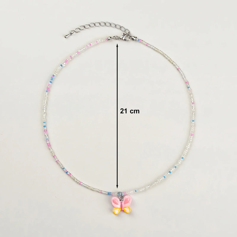 Pack Of 5 Girls Multicolour Charm Beaded Necklace Sets Necklace and Chains