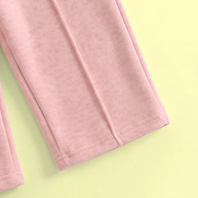 Girls Pink Embellished Hooded Sweatshirt & Pants Co-ord Sets Sets