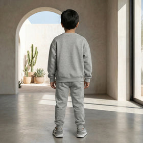 Boys Grey K-Pop Star Graphics Sweatshirt With Jogger Co-ord Sets Sets