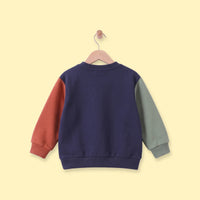 Boys Navy Colorblock Long Sleeve Sweatshirt Sweatshirts & Hoodies