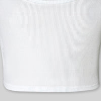 Girls White Ribbed Tank Top With Cargo Skirt Sets Sets