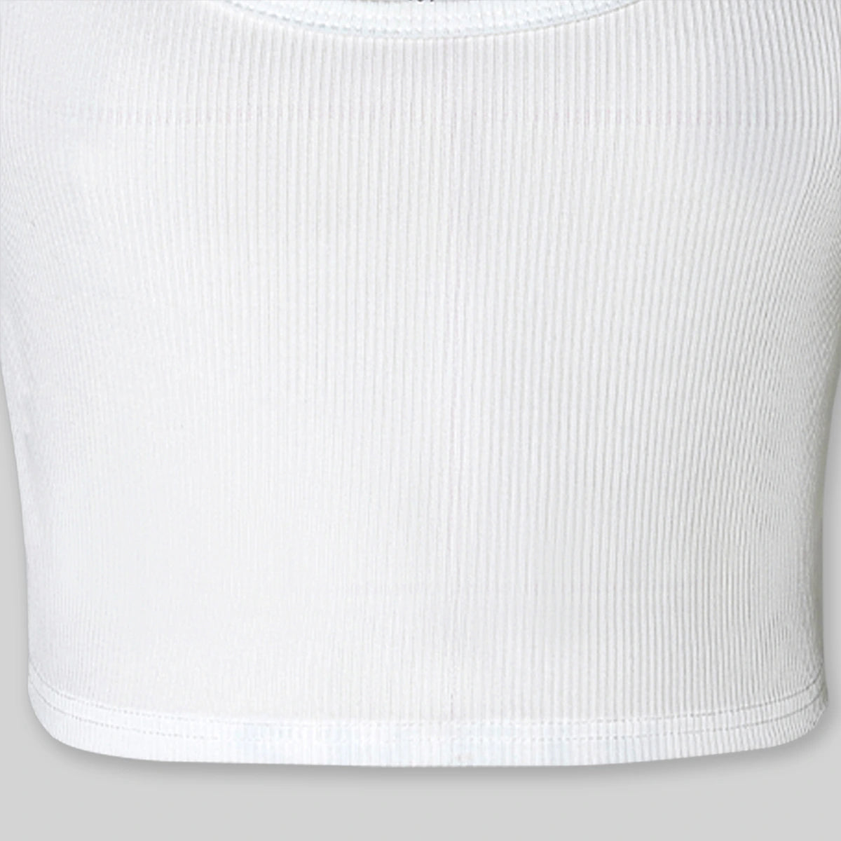 Girls White Ribbed Tank Top With Cargo Skirt Sets Sets