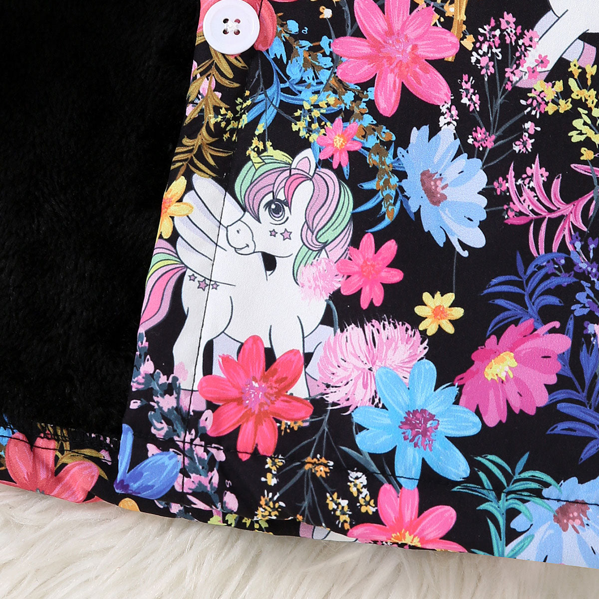 Girls Multicolor Floral Printed Hooded Front Open Winter Jacket Coats & Jackets