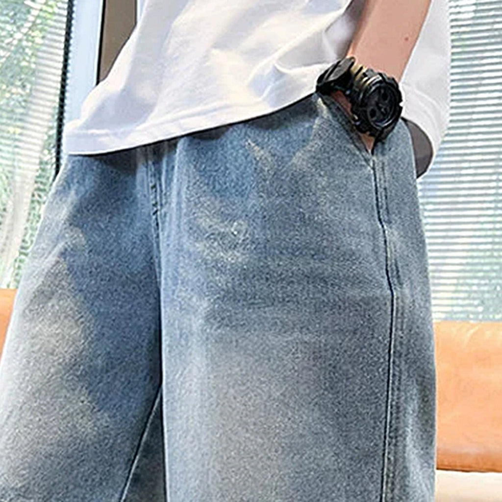 Boys Light Blue Logo Detail Denim Shorts Shorts