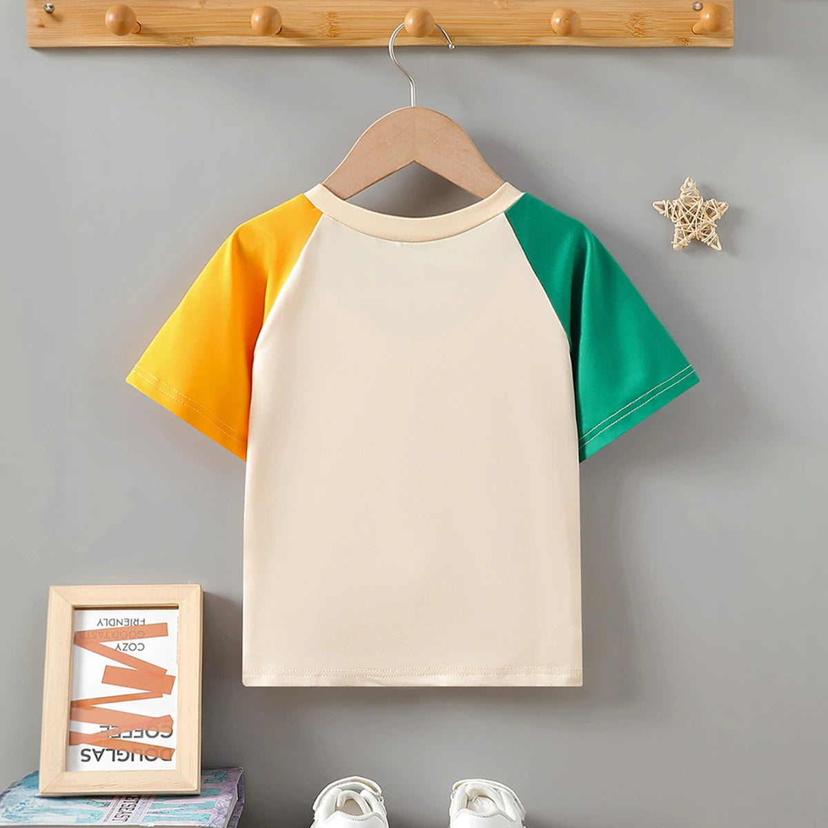Boys Multicolor Typographic Print Raglan Sleeves T-Shirt Tshirts