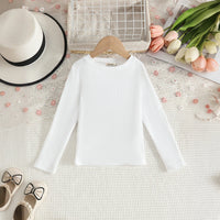 Girls Brown Faux Leather Pinafore Dress With Long Sleeves T-Shirt Casual Dresses