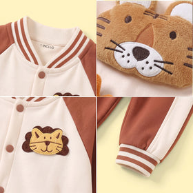 Boys Brown Applique Long Sleeve Jacket With Pants Sets 2 pc. Sets