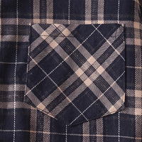 Boys Navy Blue Checked Long Sleeve Hooded Shirt Shirts