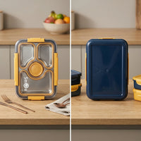 Kids Yellow Multi-Compartment Lunch Box Trending Accessories