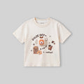Boys Cream Typography Print Short Sleeve T-Shirt Tshirts Cream 1-2 Y
