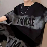 Boys Black Typographic Printed Oversized T-Shirt With Shorts Co-ord Sets Sets