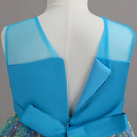 Girls Blue Star Foil Print Sleeveless Fit & Flare Party Wear Dress Party Dresses