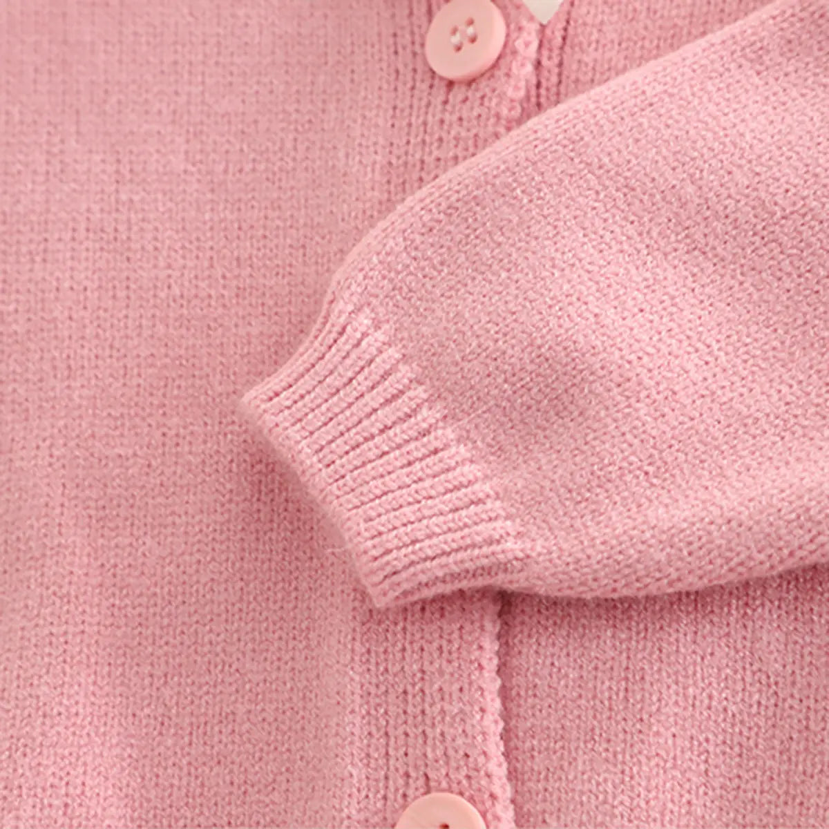 Girls Pink Solid Cardigan With Floral Printed Top Sweaters & Cardigans