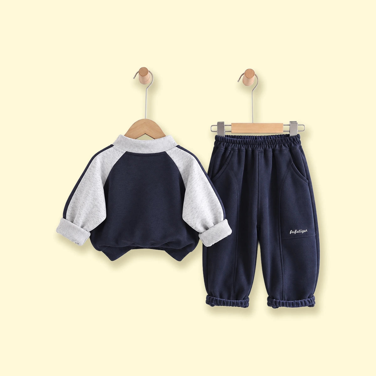Boys Navy Blue Typography Raglan Sleeve Sweatshirt & Joggers Sets 2 pc. Sets