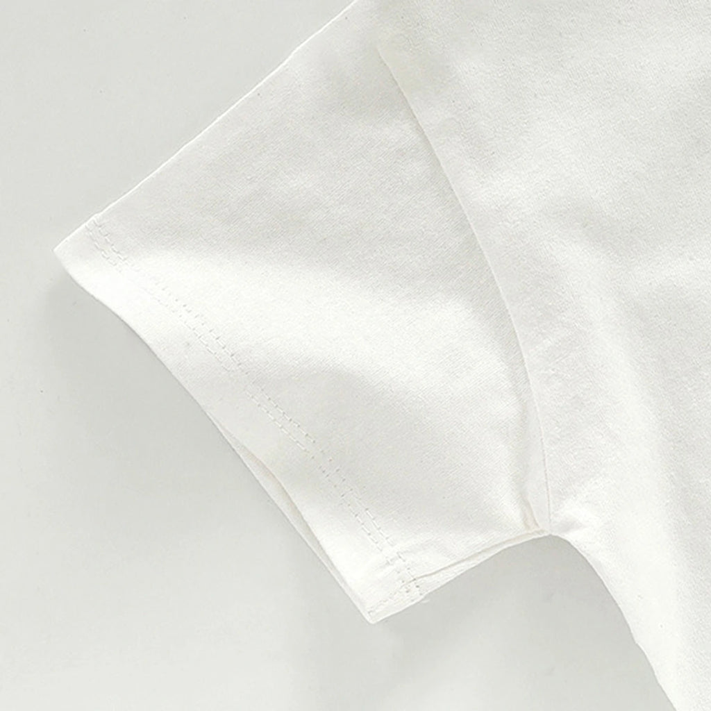 Boys White Short Sleeve T-Shirt With Elasticated Shorts Sets 2 pc. Sets