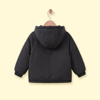 Boys Black Long Sleeve Hooded Zip-up Jacket Coats & Jackets