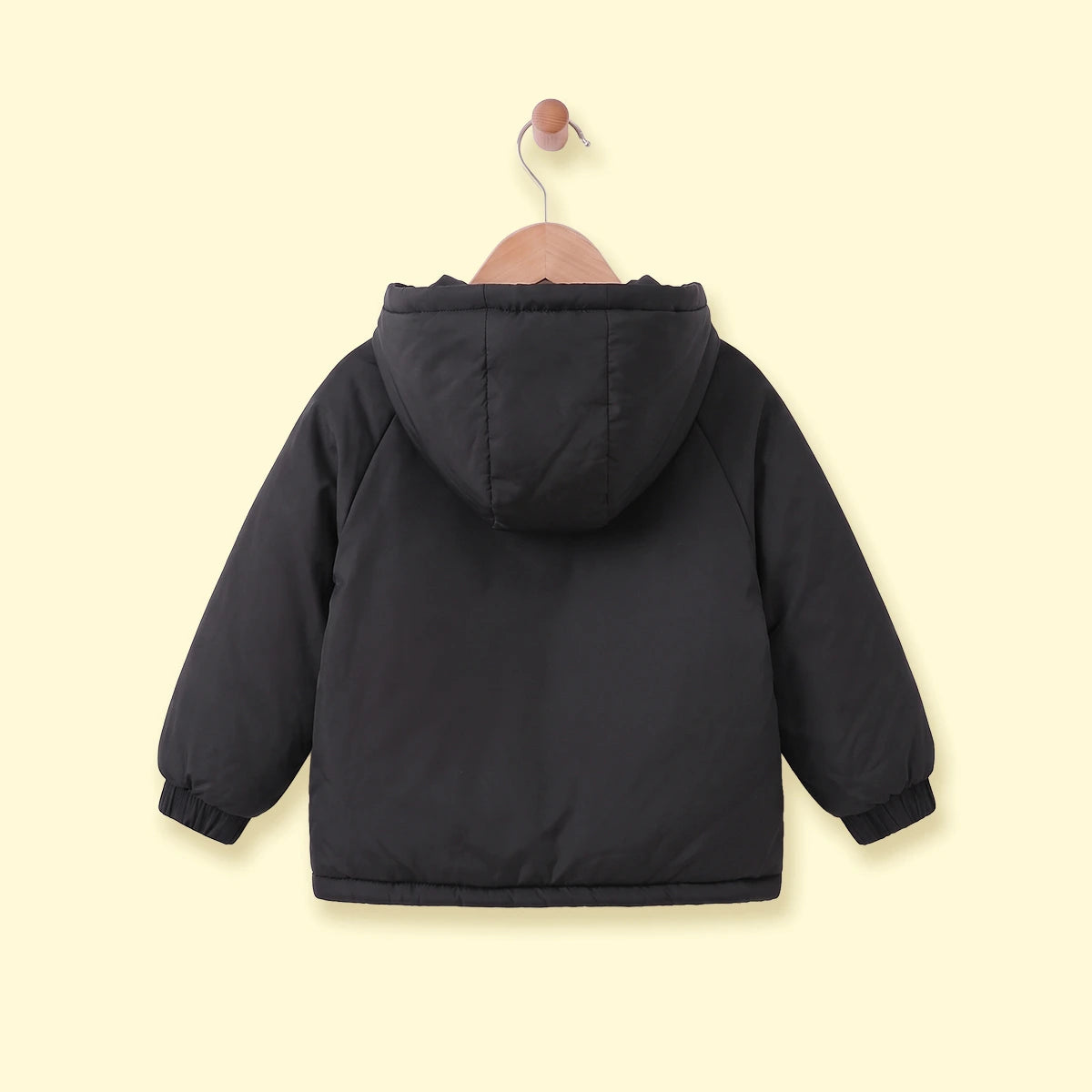 Boys Black Long Sleeve Hooded Zip-up Jacket Coats & Jackets