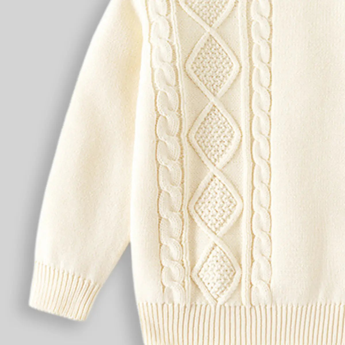 Boys Off White Self-Design Sweater Sweaters & Cardigans