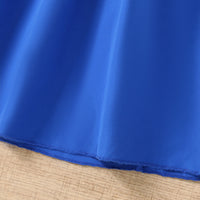 Girls Blue Sleeveless Shoulder Strap Ruffles Dress Casual Dresses