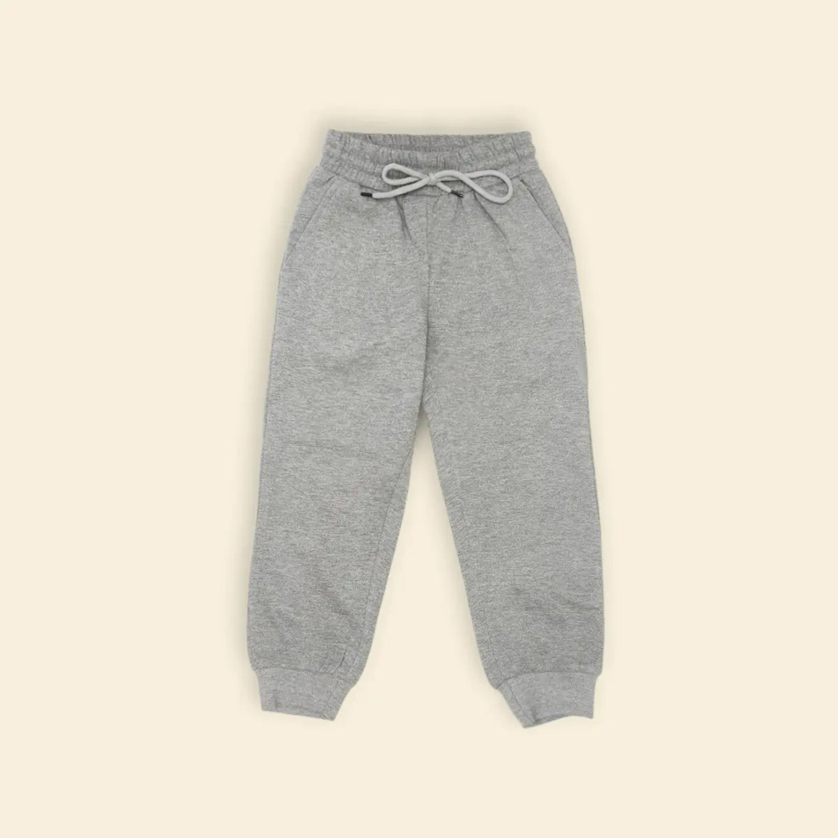 Boys Grey Solid Cross Pocket Elasticated Jogger Trackpants & Joggers