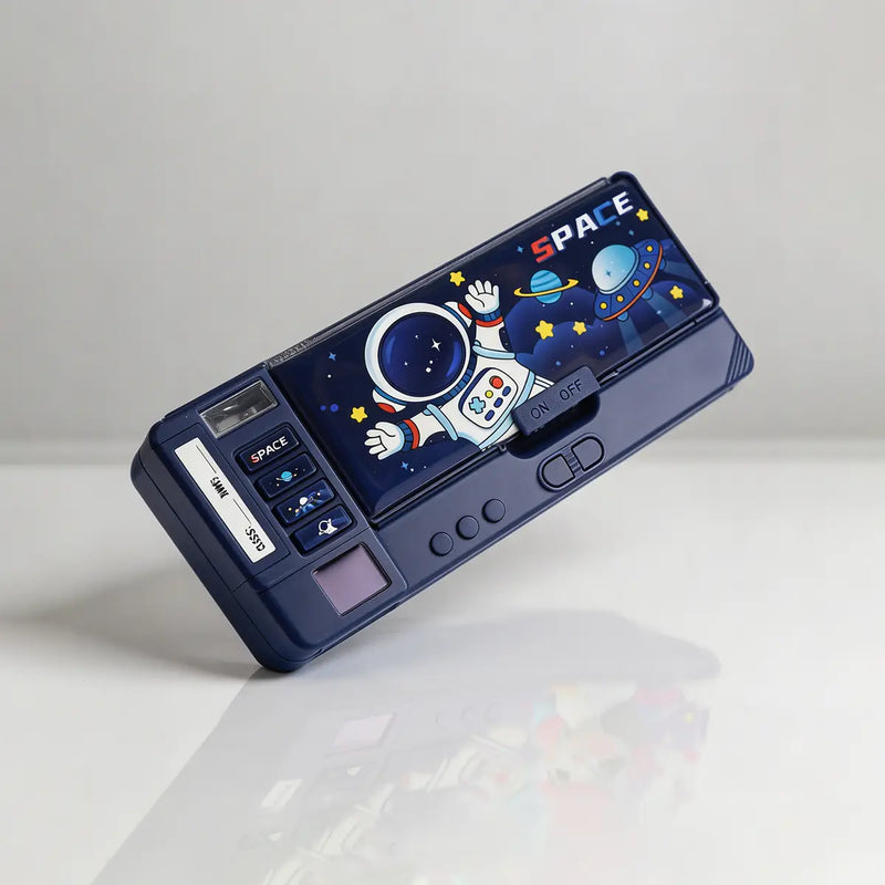 Space Theme Magnetic Pencil Box Trending Accessories Navy Blue Onesize