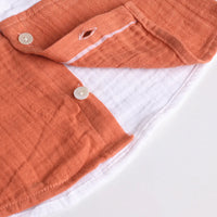 Boys Orange Embroidered Short Sleeve Shirt With Elasticated Shorts Sets 2 pc. Sets