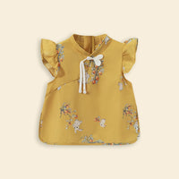 Girls Yellow Rabbit Print Top & shorts Co-ord Sets Sets