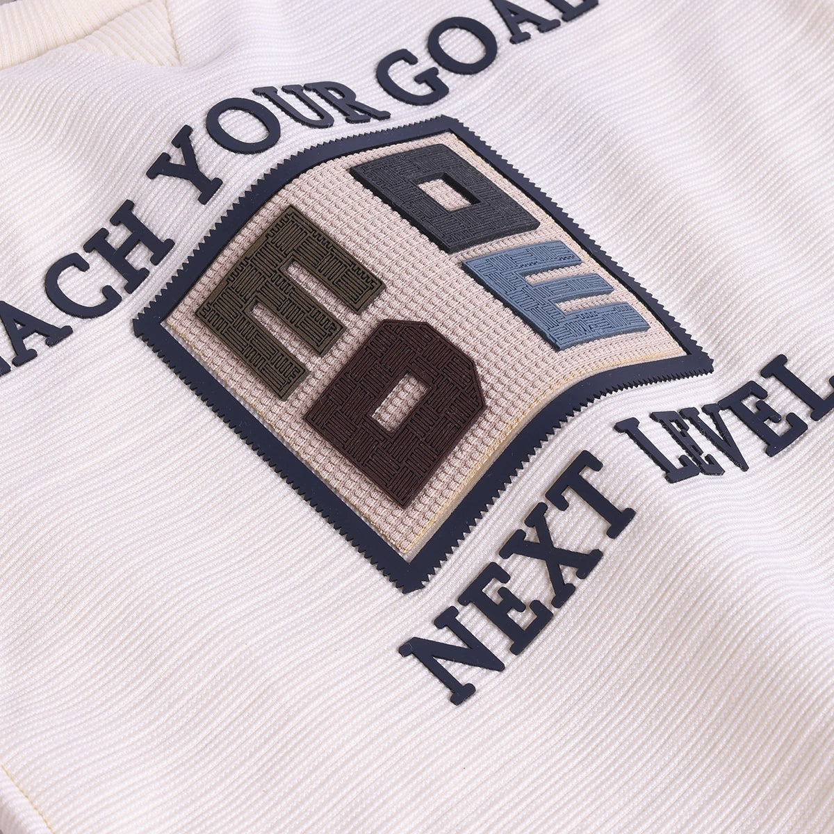 Boys White Reach Your Goal Printed T-Shirt With Shorts Sets 2 pc. Sets