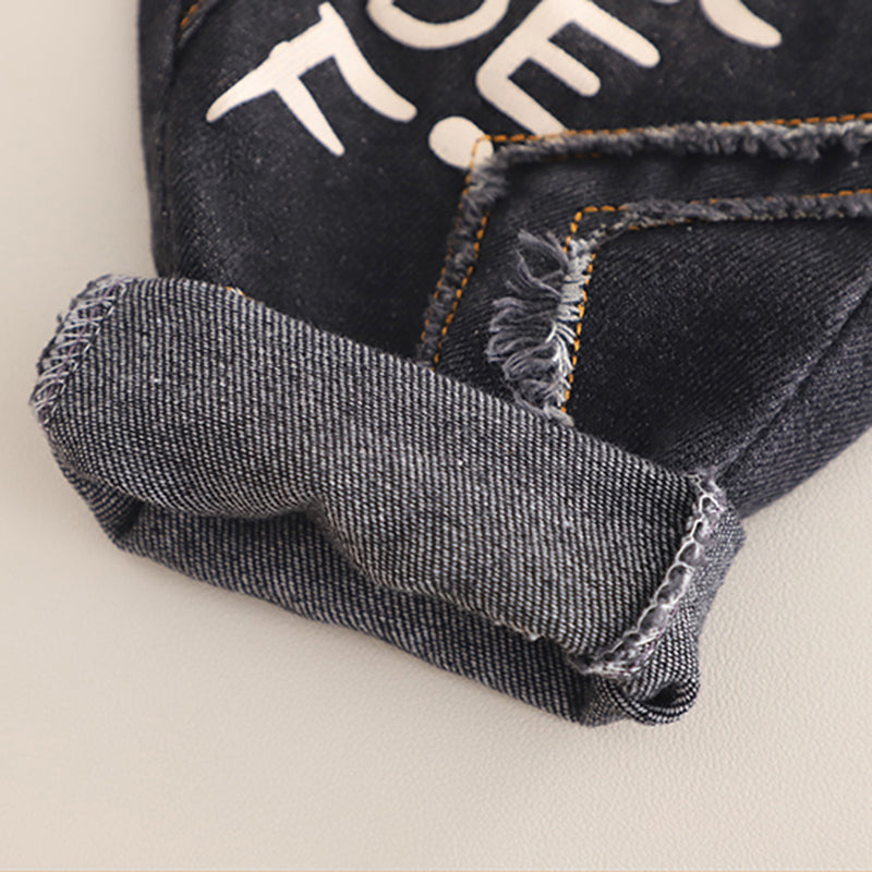 Boys Green Solid Denim Jacket With Printed T-Shirt & Denim Pants Set Sets