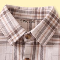 Boys Brown Checked Long Sleeve Shirt Shirts