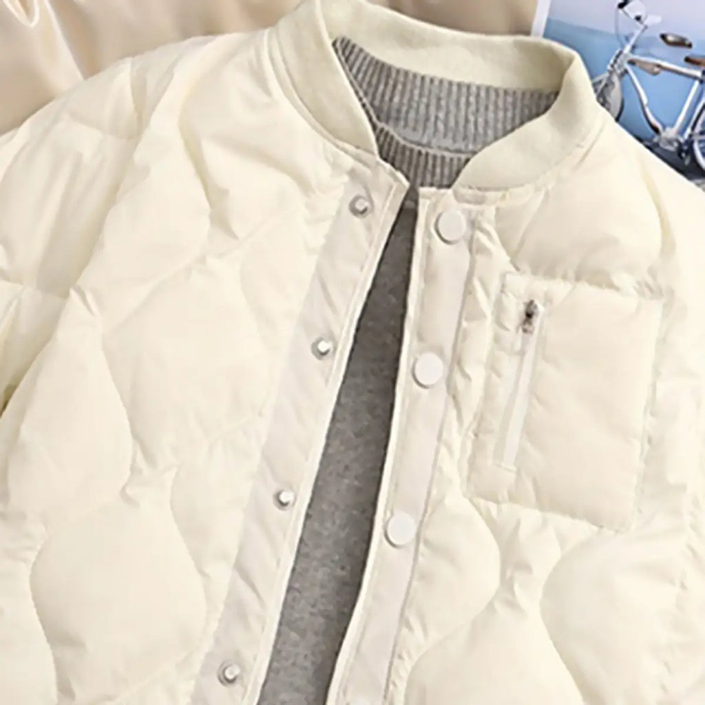 Boys Cream Quilted Long Sleeves Jacket Coats & Jackets