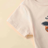 Boys Beige Short Sleeve T-Shirt With Tropical Print Shorts Sets 2 pc. Sets