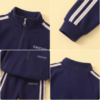 Boys Dark Blue Solid Sweatshirt With Pants Co-ord Set 2 pc. Sets