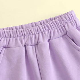Girls Lavender Embellished Hooded Sweatshirt & Joggers Co-ord Sets Sets
