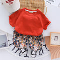 Boys Orange Raglan Sleeves T-Shirt With Abstract Printed Shorts Set 2 pc. Sets Orange 1-2 Y