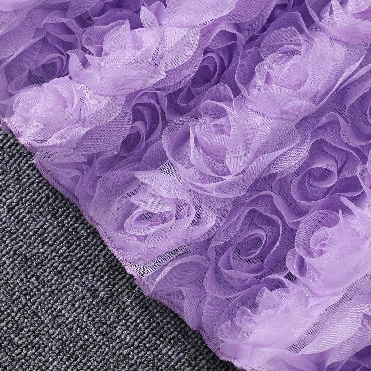 Girls Purple Rose Applique Tulle Overlay Fit & Flare Dress Casual Dresses