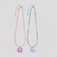Pack Of 2 Girls Multicolour Sea Life Motif Beaded Necklace Sets Necklace and Chains Multicolor Onesize