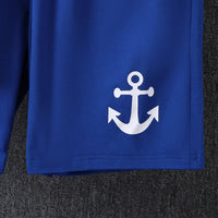 Boys Blue Anchor Printed T-Shirt With Shorts Sets Sets