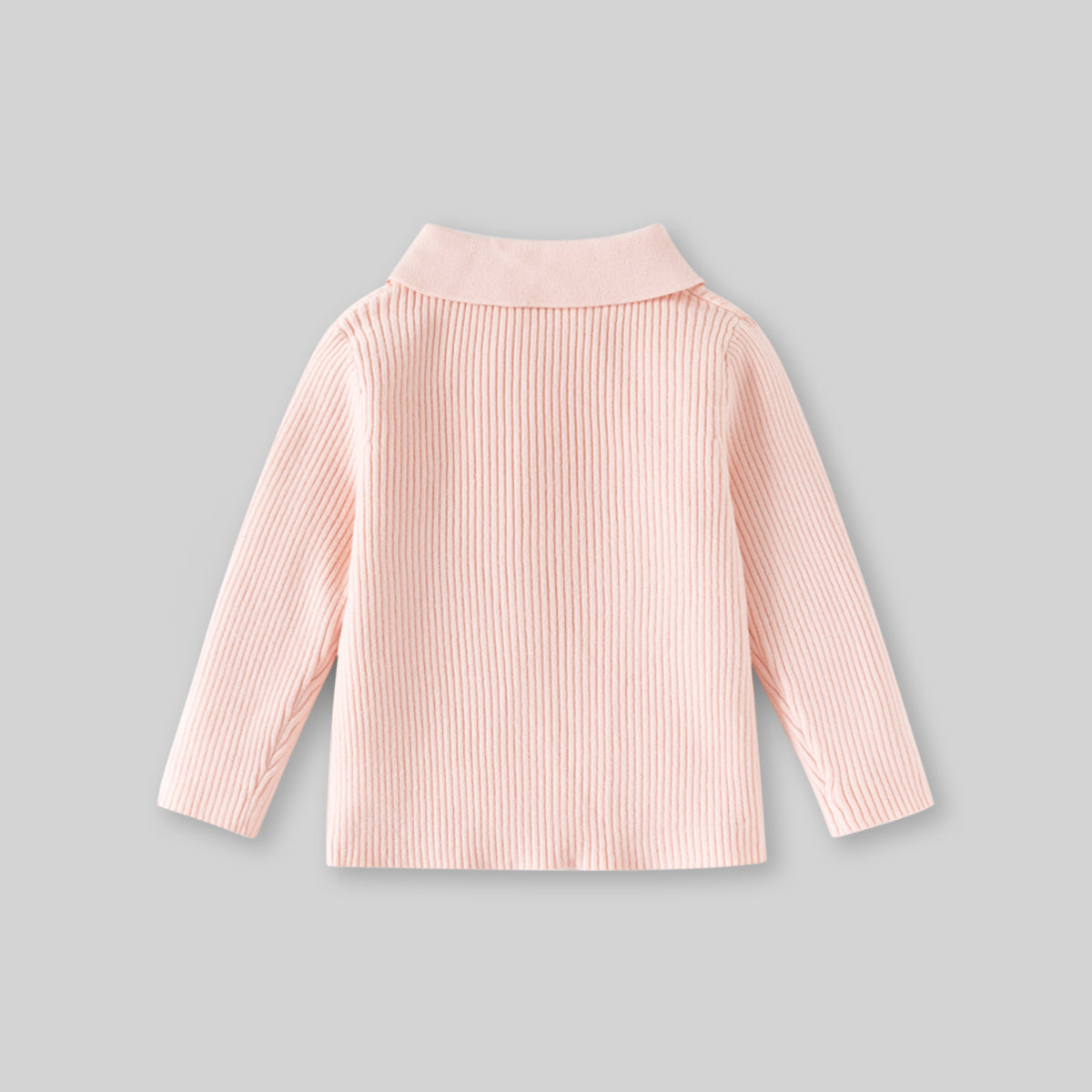 Girls Pink Self-Design Stripes Winter Polo T-Shirt Tshirts