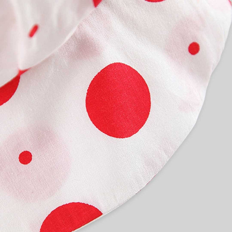 Girls Polka Dot Printed Casual Dress with Hat Casual Dresses   