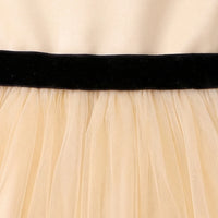 Girls Yellow Floral Applique Sleeveless High-Low Party Dress Party Dresses