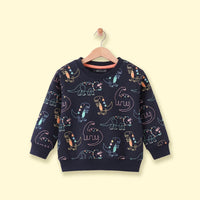Boys Navy Blue Graphic Long Sleeve Sweatshirt Sweatshirts & Hoodies Navy Blue 1-2 Y
