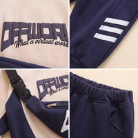Boys Typographic Sweatshirt With Navy Blue Joggers Sets Sets