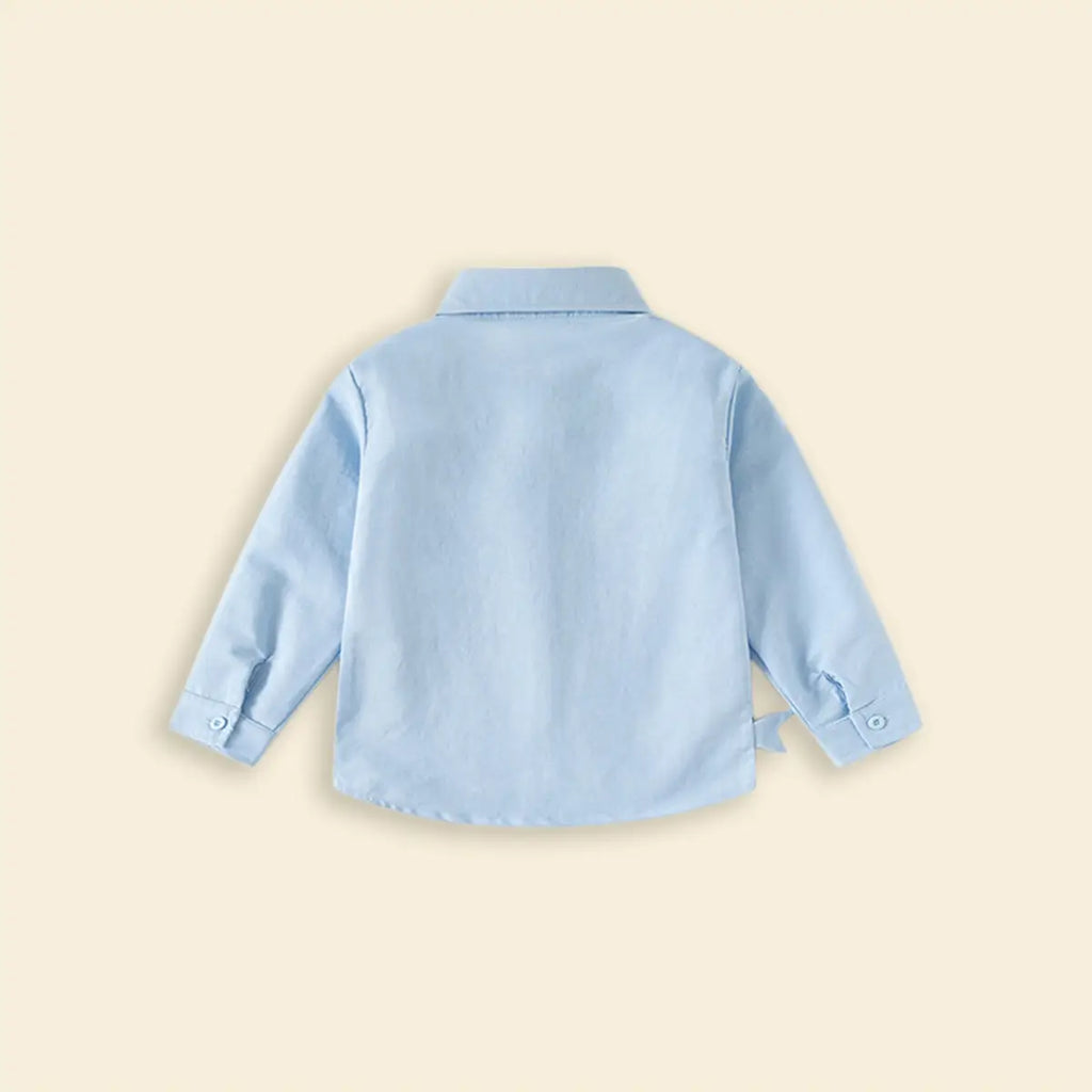 Boys Sky Blue Shark Graphic Long Sleeve Shirt Shirts