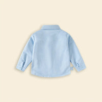 Boys Sky Blue Shark Graphic Long Sleeve Shirt Shirts
