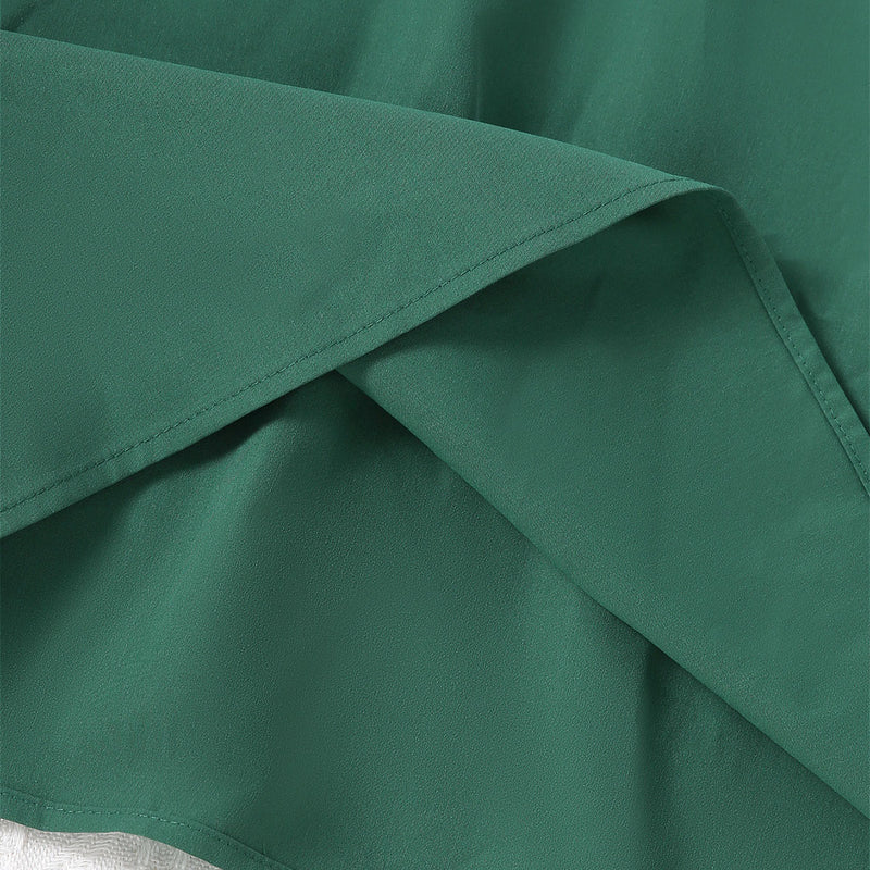 Girls Green Short Sleeves Lace V-Neck Dress Casual Dresses