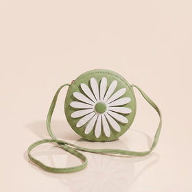 Girls Light Green Daisy Floral Applique Sling Bag Sling Bags Light Green Onesize