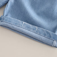 Boys Grey Short Sleeves Printed Shirt With T-Shirt And Denim Shorts Set 3 pc. Sets