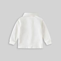 Boys White Long Sleeves Polo T-shirt Tshirts