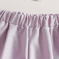 Girls Lavender Floral Applique Short Sleeve Top With Shorts Sets 2 pc. Sets